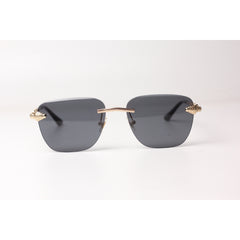 Cartier - R23 - Black - Golden - Rimless - Metal - Diamond Rectangle - Sunglasses - Eyewear