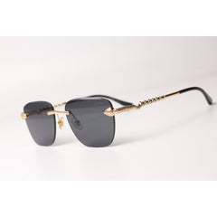 Cartier - R23 - Black - Golden - Rimless - Metal - Diamond Rectangle - Sunglasses - Eyewear