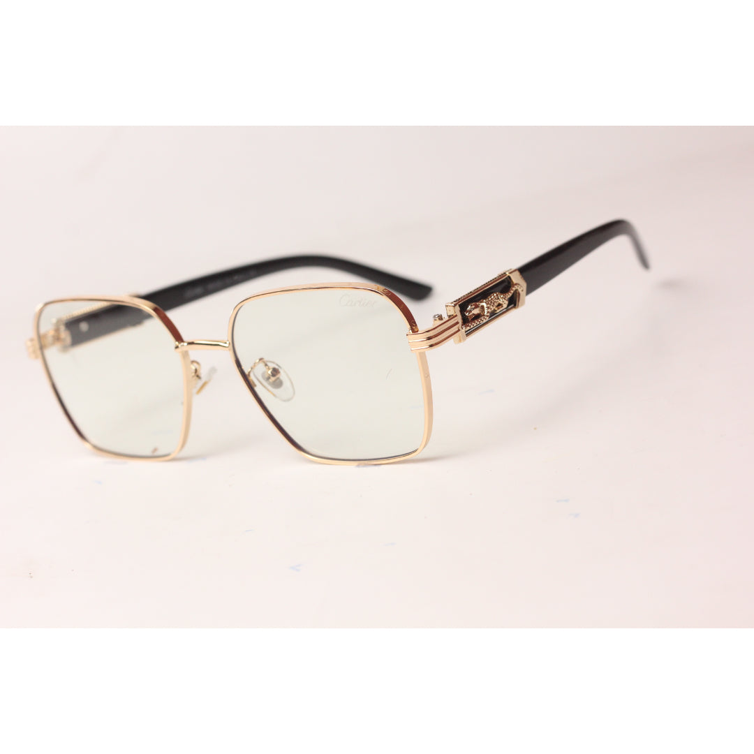 Cartier - Black- Golden  - Metal - Square - Optics - Eyewear