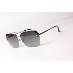 Cartier - ESW 00095 - Gunmetal - Black Gradient - Metal - Half Rim - Sqaure - Premium Sunglasses - Eyewear