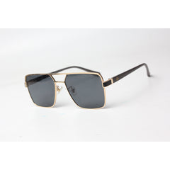 Maybach - 5660 - Black - Golden - Gray Wooden Texture - Metal - Square - Sunglasses - Eyewear