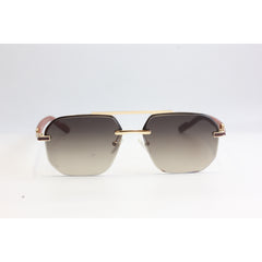 Luxor - L365 - Golden - Brown Gradient - Acetate - Metal - Rectangle - Sunglasses - Eyewear