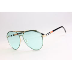 Burberry - X99 - Green Tinted - Acetate - Metal - Aviator Round - Sunglasses - Eyewear