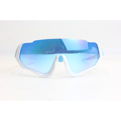 Sportix - Blue Mercury - White - TR - Light Weight - Sports - Curved - Rectangle - Sunglasses - Eyewear