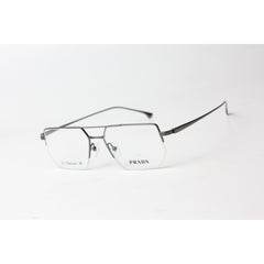 Prada - 0708 - Silver - Metal - Half Rim - Hexagonal Square - Premium Optics - Eyewear