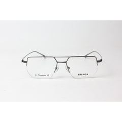 Prada - 0708 - Silver - Metal - Half Rim - Hexagonal Square - Premium Optics - Eyewear