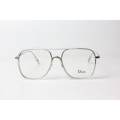 Dior - 650 - Oversize - Transparent - Silver - Metal - Round - Square - Optics - Eyewear