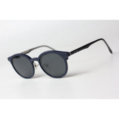 Ray Ban - 1202 - Clubmaster - Blue - Silver - Attachment - Polarized - Acetate - Metal - Round - Sunglasses - Eyewear