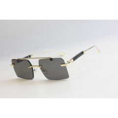 Cartier - RR65 - Black - Golden - Rimless - Metal - Rectangle - Sunglasses - Eyewear