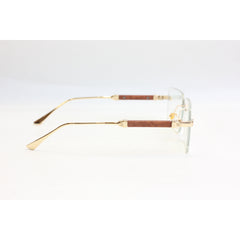 Cartier - R11 - Transparent White - Golden - Rimless - Metal - Rectangle - Optics - Eyewear