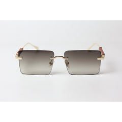 Cartier - R11 - Dark Brown Gradient - Golden - Rimless - Metal - Rectangle - Sunglasses - Eyewear