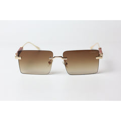 Cartier - R11 - Brown Gradient - Golden - Rimless - Metal - Rectangle - Sunglasses - Eyewear