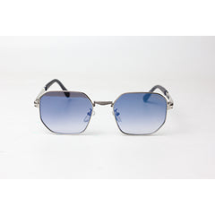 Maybach  - Silver - Blue Gradient - Metal -  Hexagonal Round - Sunglasses - Eyewear