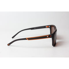 OGA - 468 - Matt Brown - Orange - Polarized - Light Weight - Curved - Acetate - Rectangle - Sunglasses - Eyewear